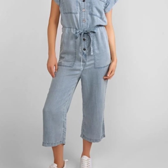 Soft tencel denim  capris jumpsuit small - Picture 4 of 4
